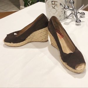 KORS Michael Kors Suede Brown Wedge